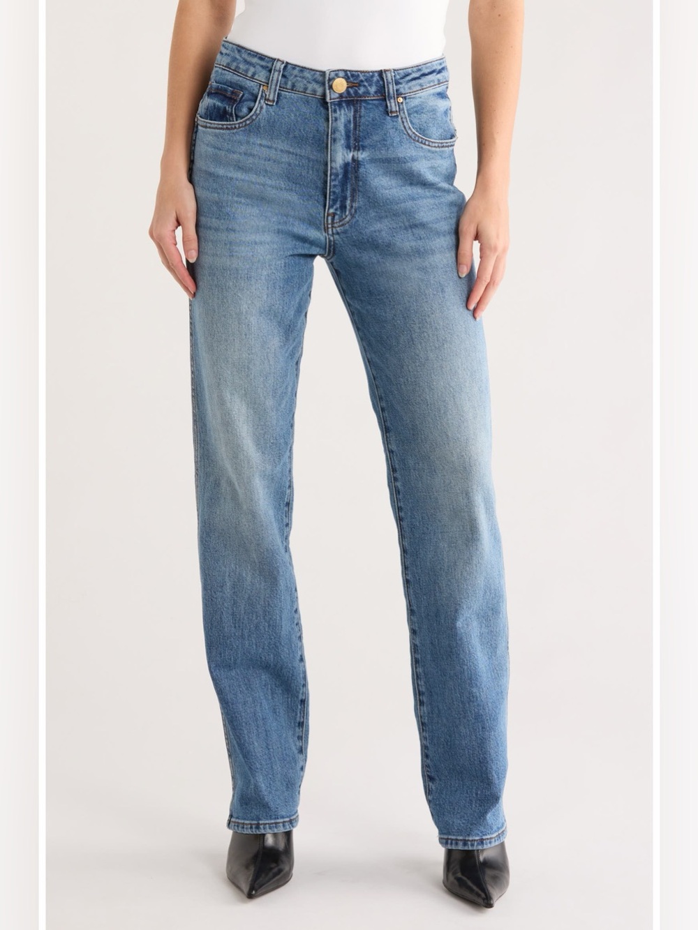Kut from the Kloth Melissa High Waist Relaxed Straight Leg Jeans Size 12